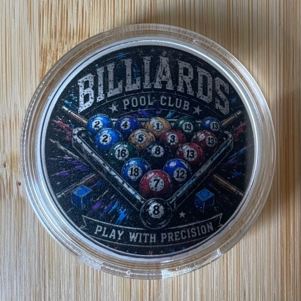 Billiards Pool Club Collectors Coin With Protective Case